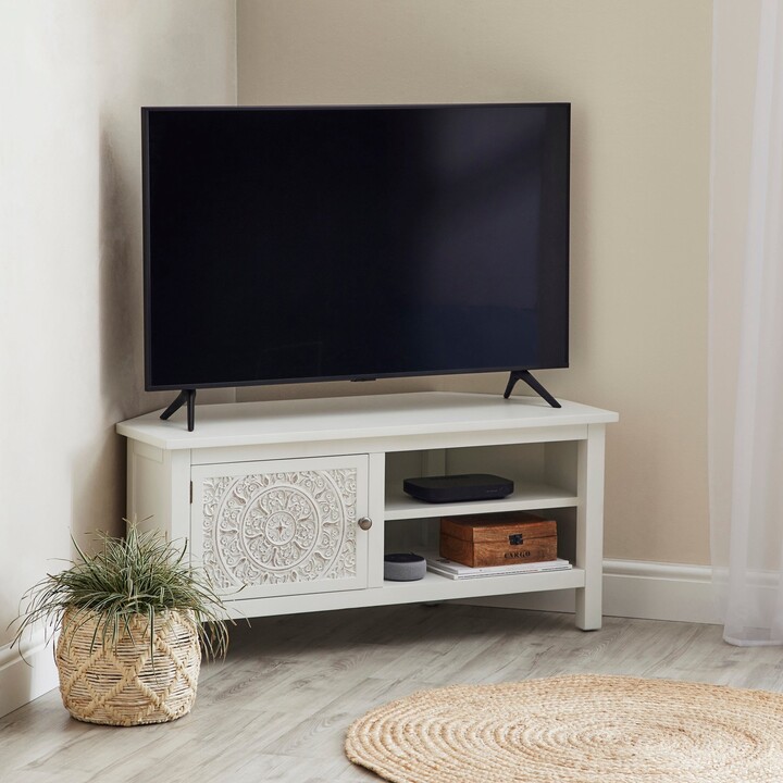 Dunelm Samira Corner TV Unit White ShopStyle