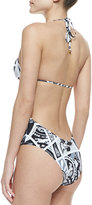 Thumbnail for your product : Emilio Pucci Baby Taitu-Print String-Style One-Piece, Bianco/Nero