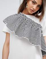 Thumbnail for your product : Daisy Street T-Shirt Dress With Gingham Ruffle