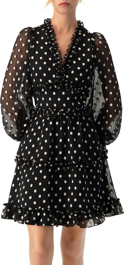 Ivonne Women's Polka Dot Ruffled Short Dress