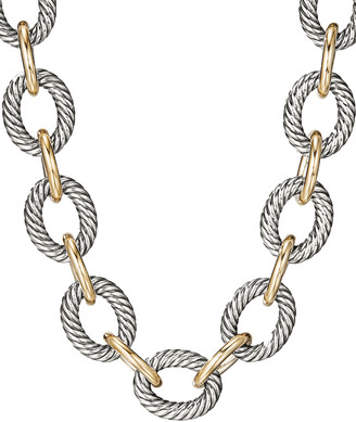 David Yurman XL Sterling Silver & 18K Gold Link Necklace, 17"