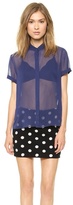 Thumbnail for your product : Alice + Olivia Rolled Sleeve Button Down Blouse