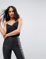 Thumbnail for your product : ASOS Cami Bodysuit with Lace Trim