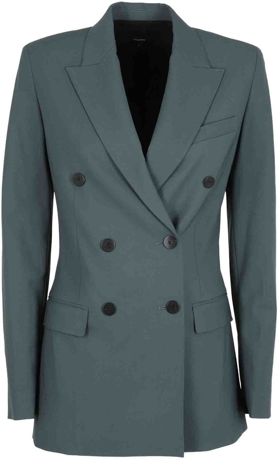 theory green blazer