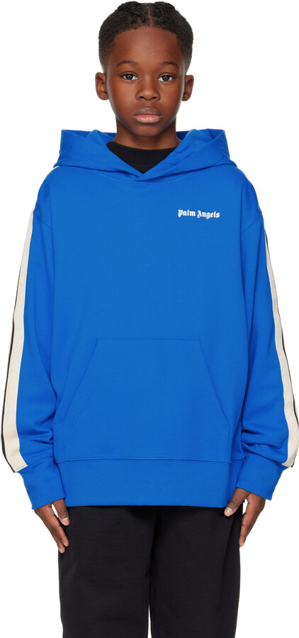 Palm Angels Kids Blue Track Hoodie
