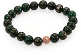 Thumbnail for your product : Sydney Evan Diamond, Green Chalcopyrite & 14K Rose Gold Butterfly Ball Beaded Stretch Bracelet
