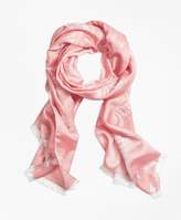 Thumbnail for your product : Brooks Brothers Jacquard Silk Wool Fringe Scarf