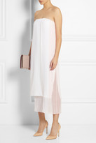 Thumbnail for your product : Adam Lippes Crepe and pleated chiffon dress