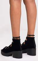Thumbnail for your product : PrettyLittleThing Caprice Black Faux Suede Lace Up Sandals