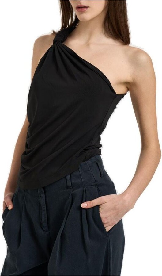 Pinko One-Shoulder Knot Detail Top
