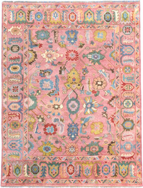 Kalili Rugs Hand-Knotted Pink Oushak Runner
