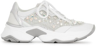 Rene Caovilla Crystal-Embellished Chunky Sneakers