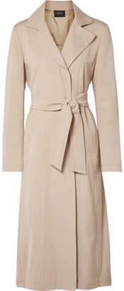 Akris Teri Belted Cotton And Silk-blend Coat - Beige
