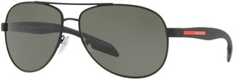 Prada PS 53PS Men's Polarised Aviator Sunglasses