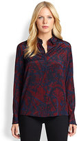 Thumbnail for your product : DKNY Silk Ruffle-Trim Blouse