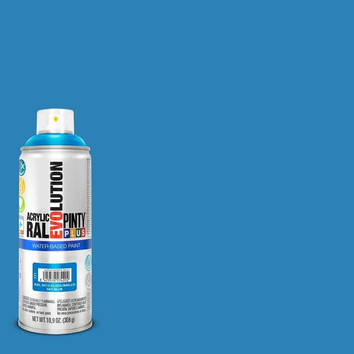 PINTY PLUS Evolution Acrylic 10.9 oz. Gloss Sky Blue, Water Base Spray Paint