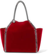 Thumbnail for your product : Stella McCartney The Falabella Small Reversible Velvet Tote - Crimson