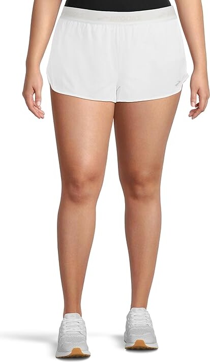 Brooks Breakaway 2.5 Shorts Women's Shorts White : LG (US Women's 12-14) 2.5 Polyester/Spandex