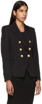 Thumbnail for your product : Balmain Black Wool Six-Button Blazer
