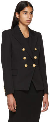 Balmain Black Wool Six-Button Blazer