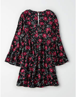 Aeo AE Swingy Floral Bell-Sleeve Dress