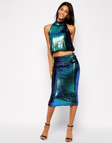 Thumbnail for your product : TFNC Sequin Top With High Neck