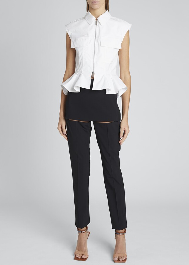 peplum blouse with front zip