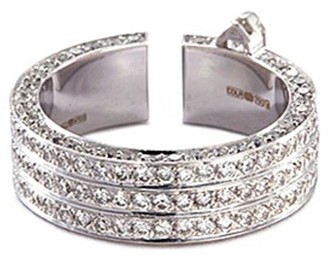 Dauphin 'Disruptive' diamond 18k white gold three tier open ring