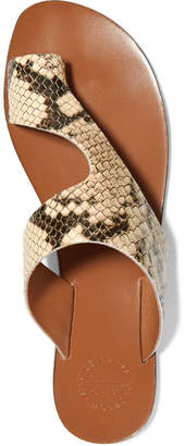 Atelier ATP Roma Snake-effect Leather Sandals - Snake print
