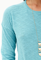 Thumbnail for your product : LOVE21 LOVE 21 Slub Knit Crew Neck Sweater
