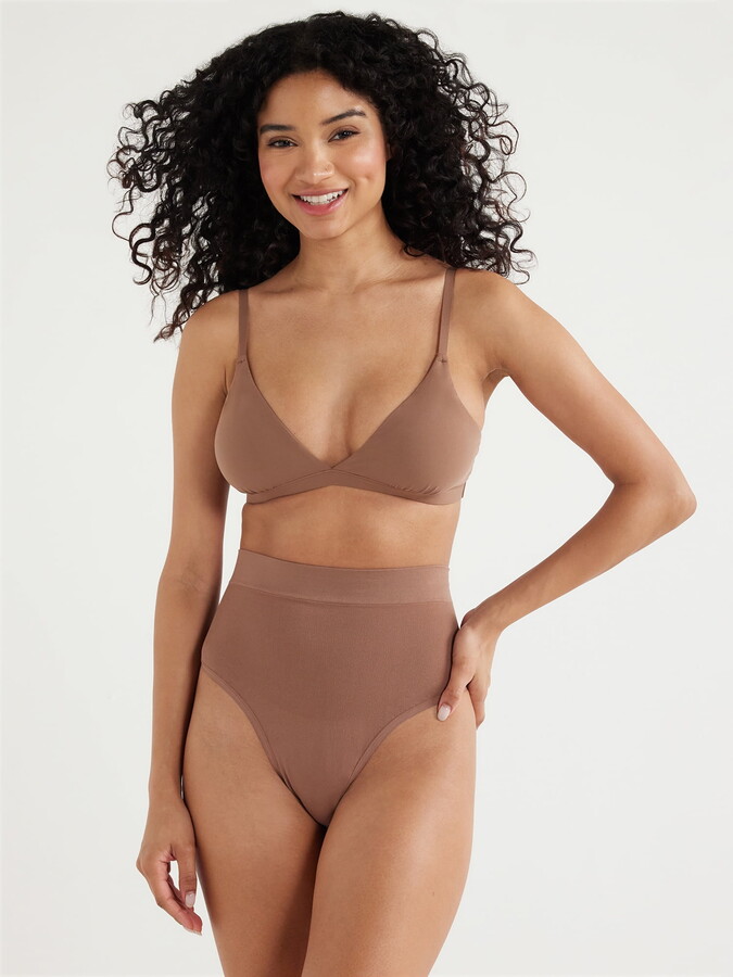 Joyspun Women’s Seamless Mid-Rise Shaping Thong, Sizes S to 3X
