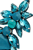 Thumbnail for your product : Ranjana Khan Silver-tone, Crystal And Bead Clip Earrings - Turquoise