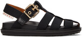 Thumbnail for your product : Marni Black Canvas Fussbett Sandals
