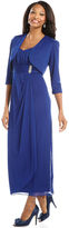 Thumbnail for your product : R & M Richards R&M Richards Dress and Jacket, Sleeveless Jaquard Ruffle with Jewel Detail
