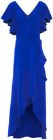 Thumbnail for your product : Badgley Mischka Wrap-effect Ruffled Crepe Gown