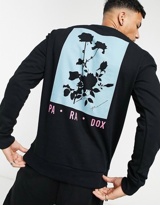 Jack and Jones sweatshirt in relaxed fit with 'Paradox' back print in black  - ShopStyle