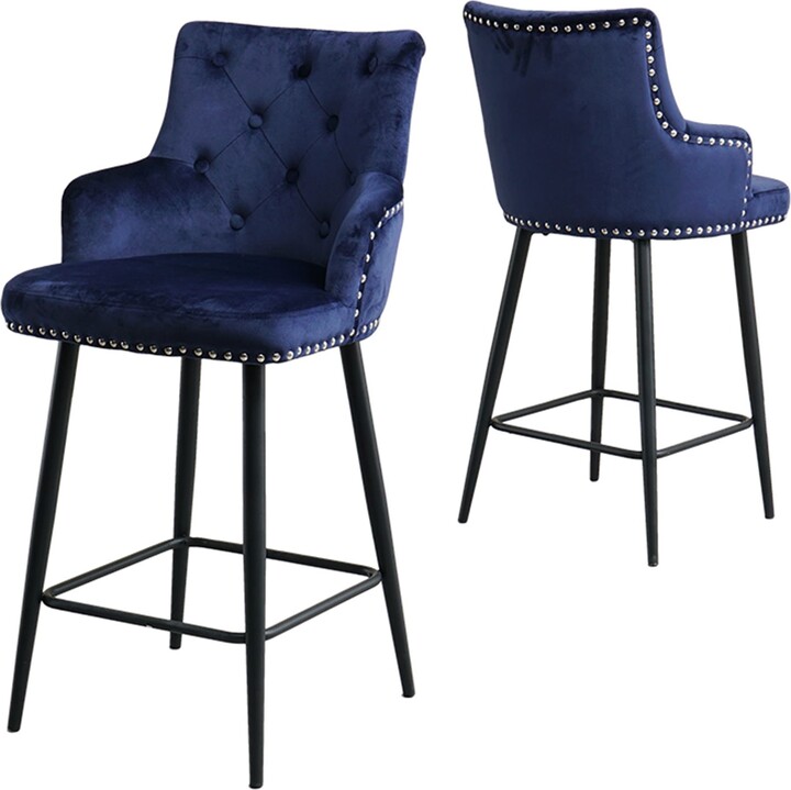 AWZTOO Bar Stools Set of 2 Modern Comfortable Barstools with Armrests