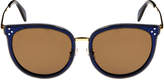 Thumbnail for your product : Celine Round Acetate & Metal Monochromatic Sunglasses, Medium Blue