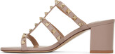 Thumbnail for your product : Valentino Garavani Taupe Rockstud 60 Heeled Sandals