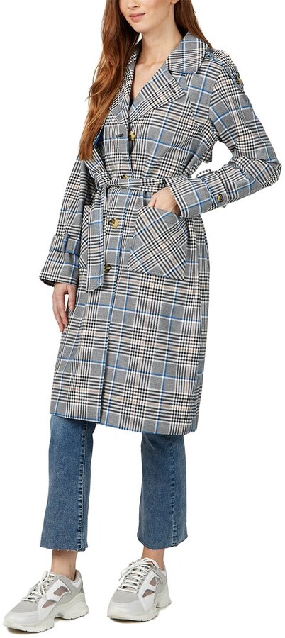 nvlt plaid long coat