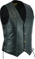 Ladies Black Leather Purple Paisley Inner Biker Vest Motorcycle Waistcoat Upper