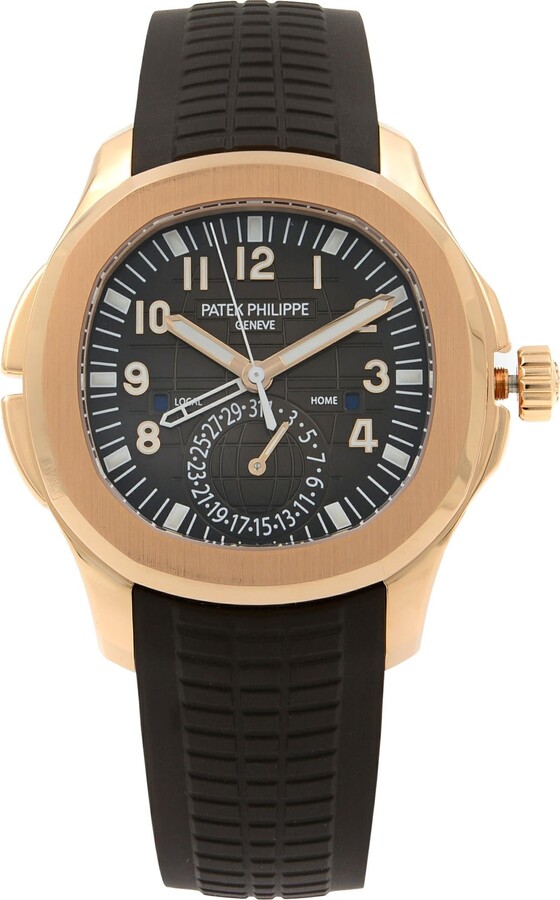 Patek Philippe Aquanaut Travel Time Rose Gold Brown Dial Mens Watch 5164r-001