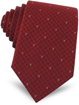 Thumbnail for your product : Valentino Burgundy Logo Silk Narrow Tie