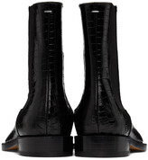 Thumbnail for your product : Maison Margiela Black Croc Tabi Chelsea Boots