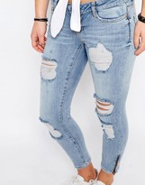 Thumbnail for your product : Noisy May Petite Eve Super Slim Ankle Zip Jeans