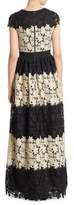 Thumbnail for your product : Alice + Olivia Noel Colorblock Lace Gown