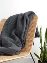 Thumbnail for your product : Brunello Cucinelli Ribbed-knit Cashmere Blanket - Grey
