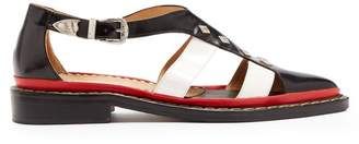 Toga Point-toe cut-out leather shoes