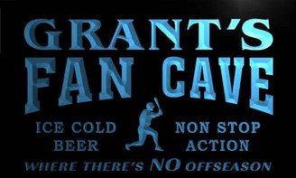 AdvPro Name tc1154-b Grant's Baseball Fan Cave Man Room Bar Beer Neon Light Sign