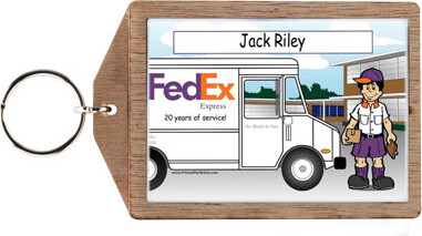 Printed Perfection Personalized Fedex Driver Male Key Chain